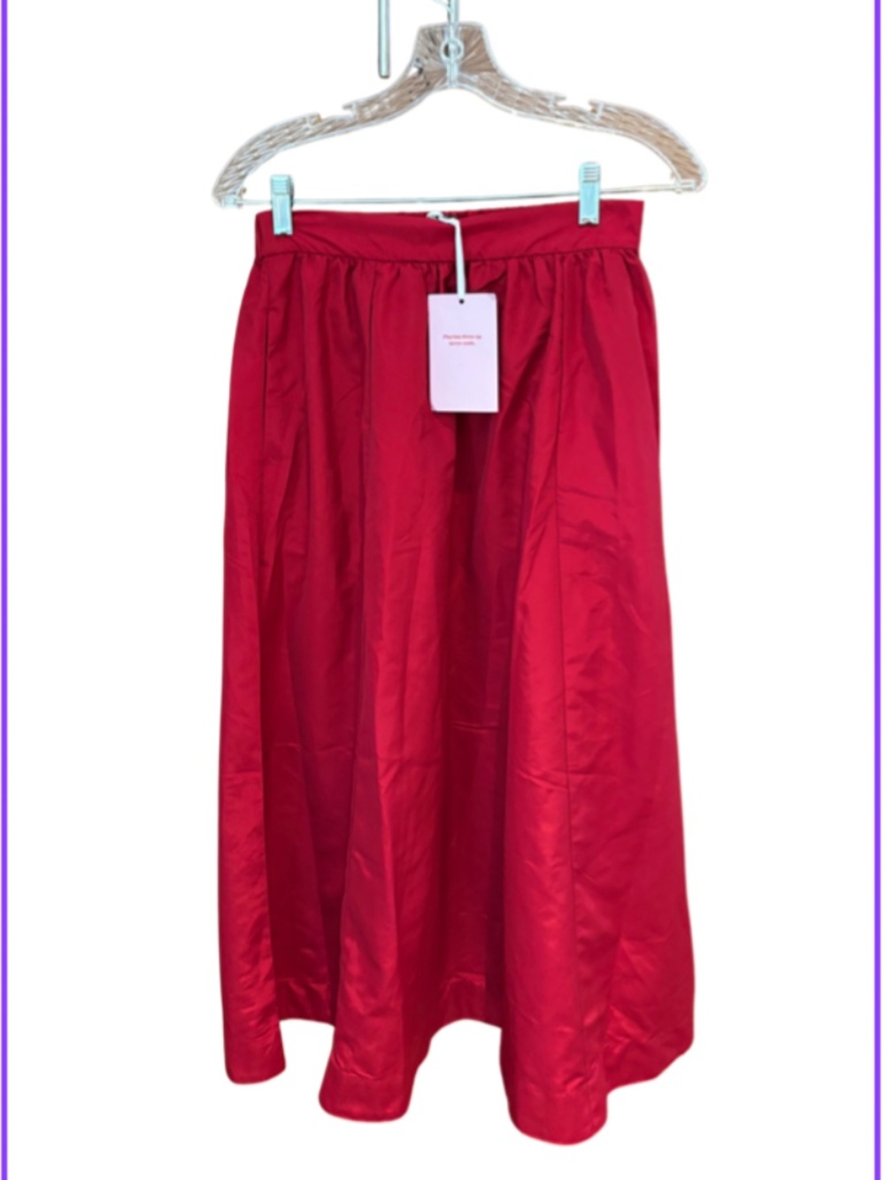 The Occasion By Old Navy High-Waisted Taffeta Midi Skirt: S, Red (NWT)